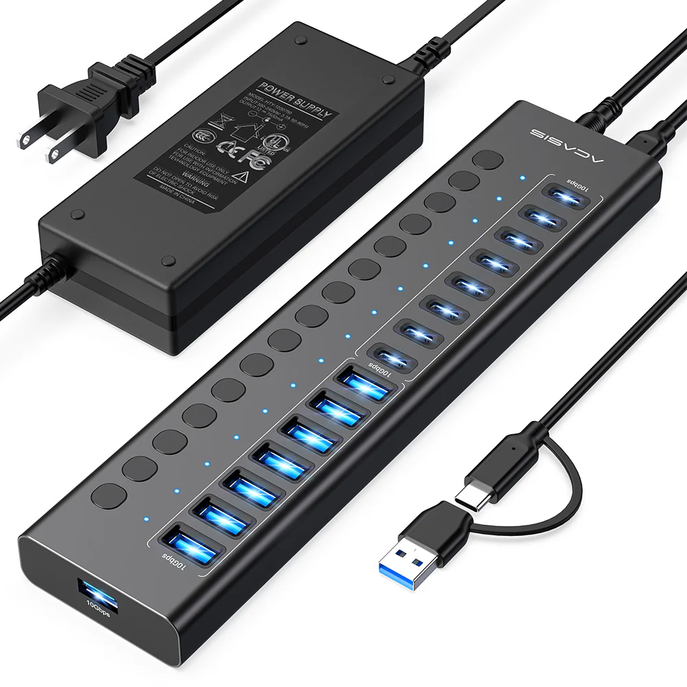 Acasis 16-Port 10Gbps USB 3.2 Hub Powered, 8 USB-A & 8 USB-C Ports - Image 10