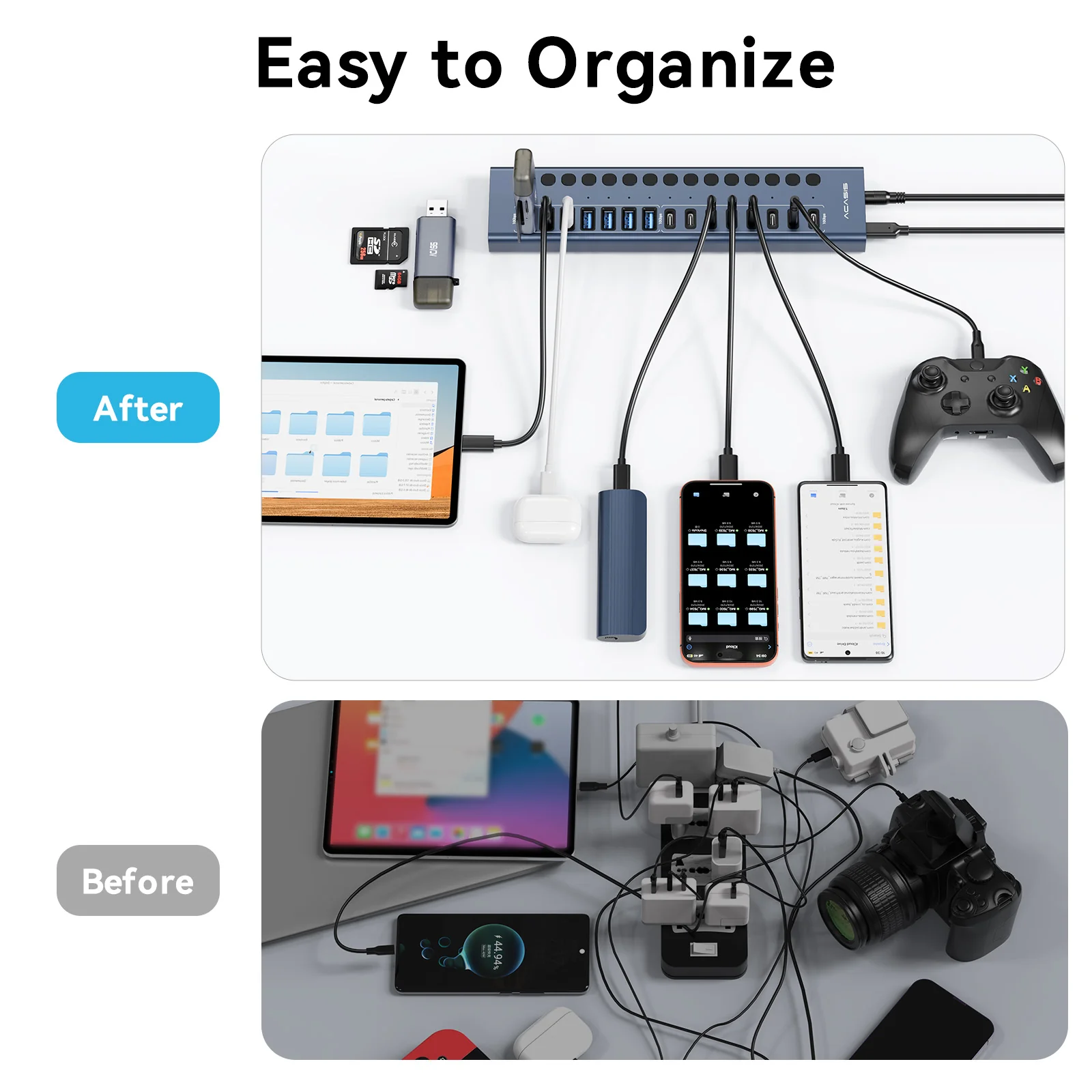 Acasis 16-Port 10Gbps USB 3.2 Hub Powered, 8 USB-A & 8 USB-C Ports - Image 5