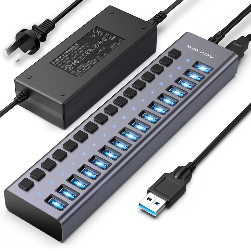 Acasis 16 Ports USB 3.2 Hub with Individual On/Off Switches Splitter - Image 13
