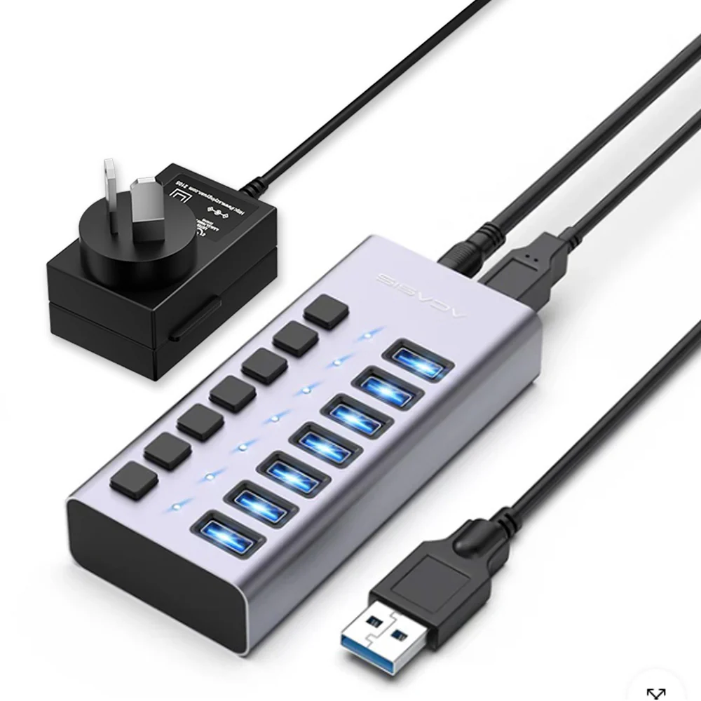 Acasis 7 Ports USB 3.1 Hub with Individual On/Off Switches Splitter - Image 11